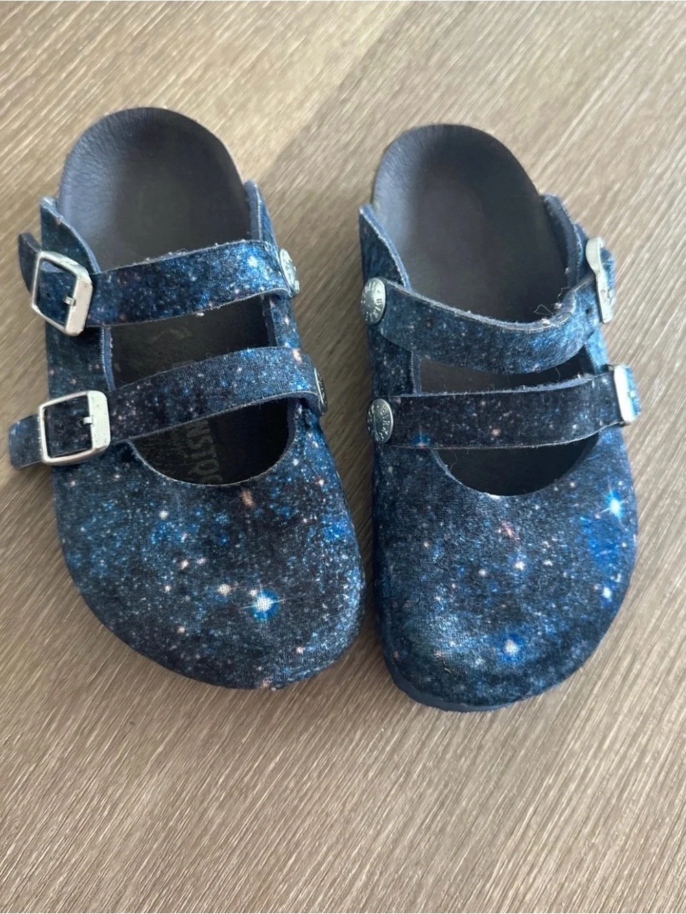 Birkenstock clogs size 8C Galaxy Print Double-Strap Slip-On Shoes - Blue